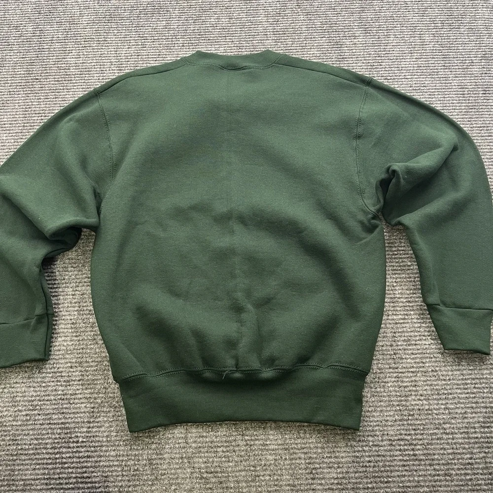 Vintage 90's FRUIT OF THE LOOM Blank Fleece Lined Crew Neck Sweater Medium NWT - Picture 2 of 5